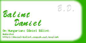 balint daniel business card