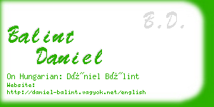 balint daniel business card